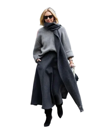 grey coat casual