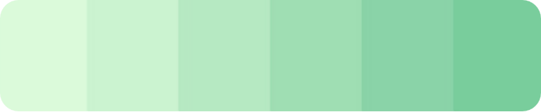 similar colours 色卡：从浅绿到深绿的六个相近色